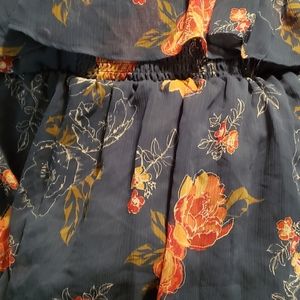 Blue floral strapless top, torrid size 5